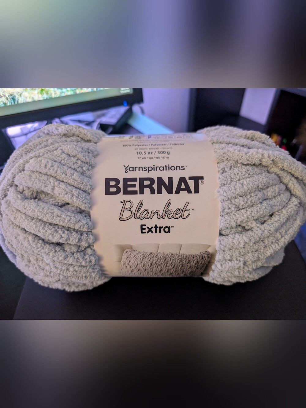 Yarnspirations Bernat Blanket Extra Yarn-Softened Blue 10.5 oz 300g NEW